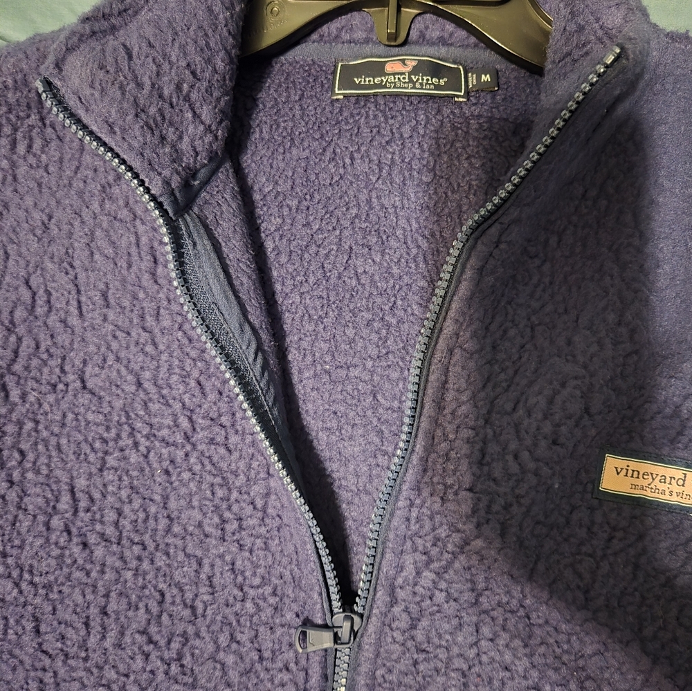 Vineyard Vines Blue Sherpa Quarter Zip Medium
